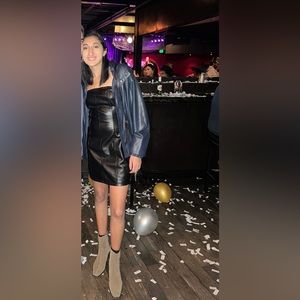 LIKE NEW Lioness strapless leather dress size Small